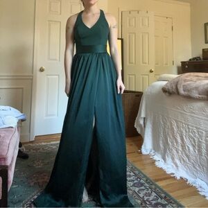 Vera Wang Teal Halter Gown